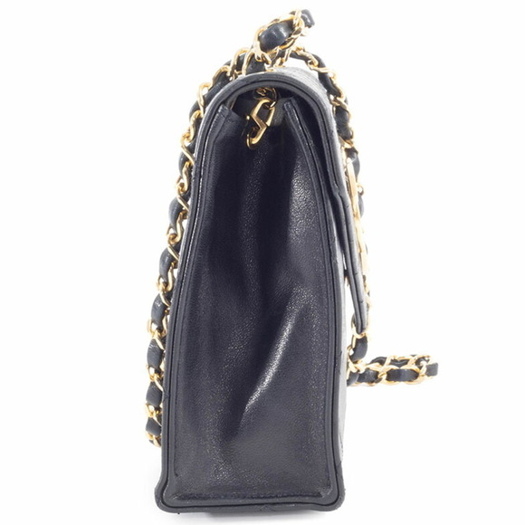 Chanel Matelasse Black Chain Shoulder Bag, Lambskin Leather, Women's, Black, ... - Picture 4 of 16